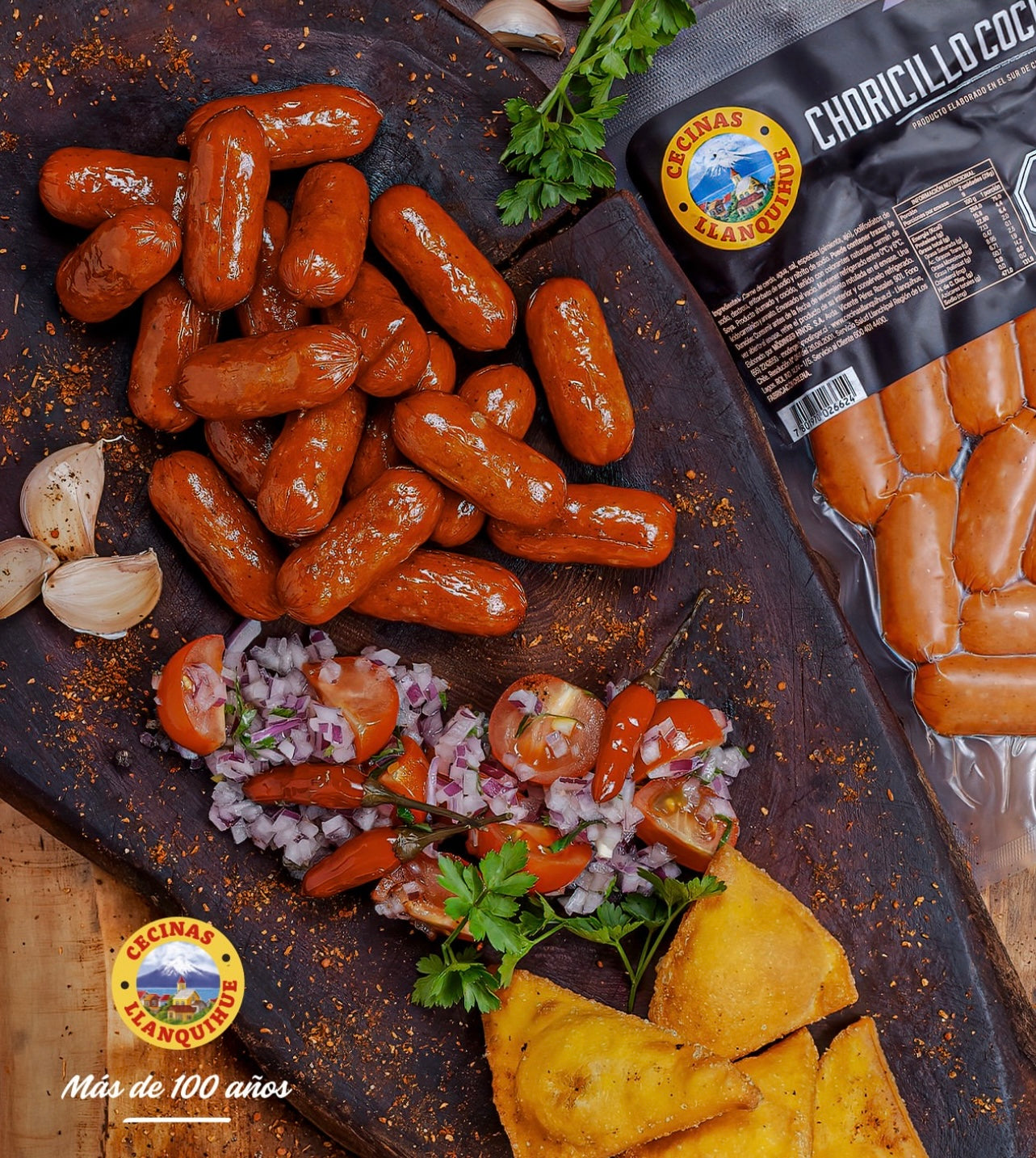 Paquete de choricillos cocktail Llanquihue 250 g.