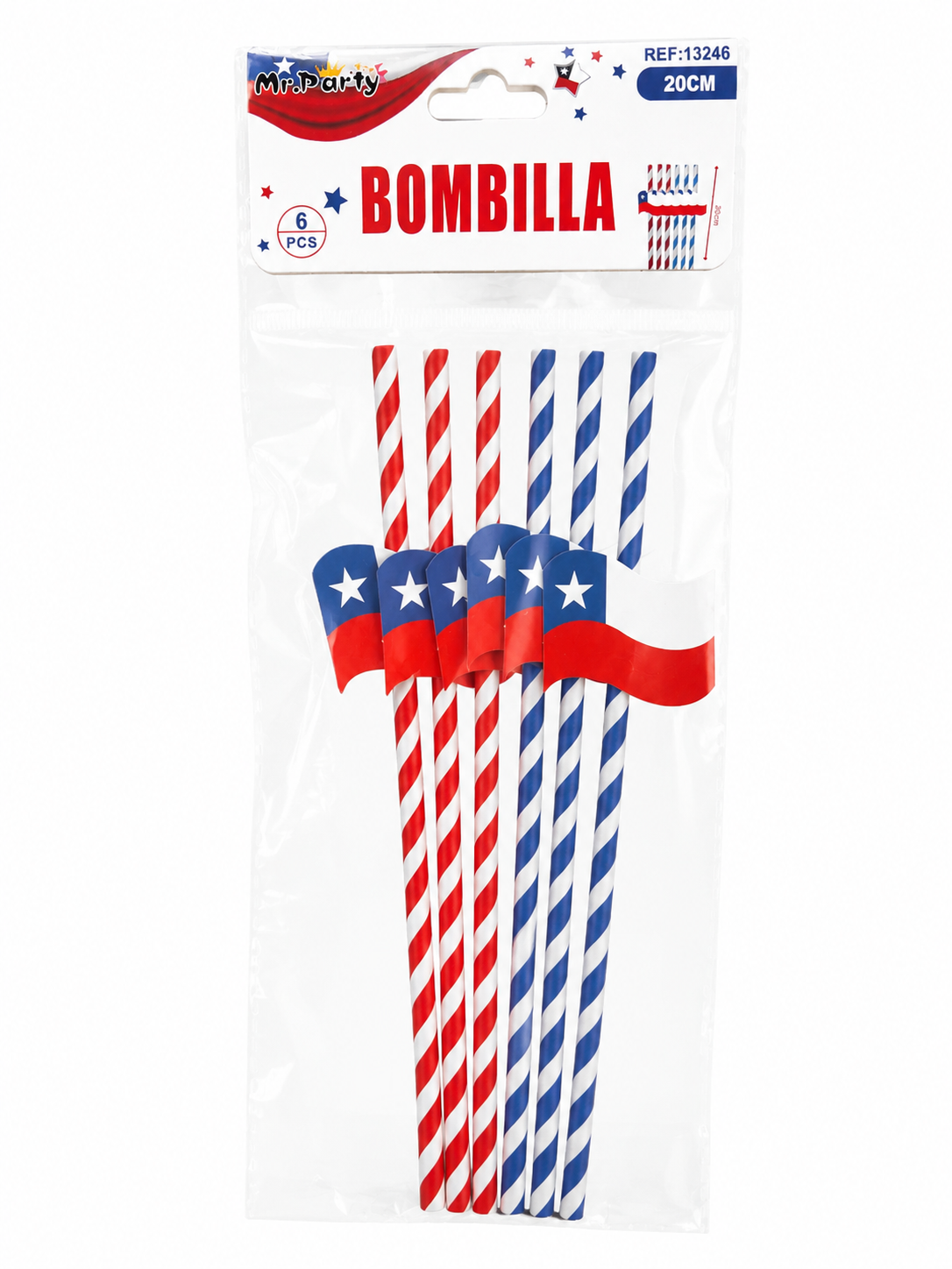 Bombillas de Papel Fiestas Patrias – Pack de 6 unidades