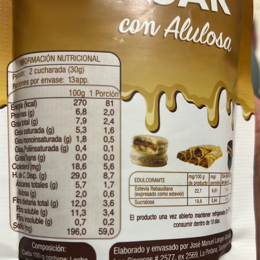 Manjar Daily con Alulosa 400 g – Receta Casera - Chilena Cossas 