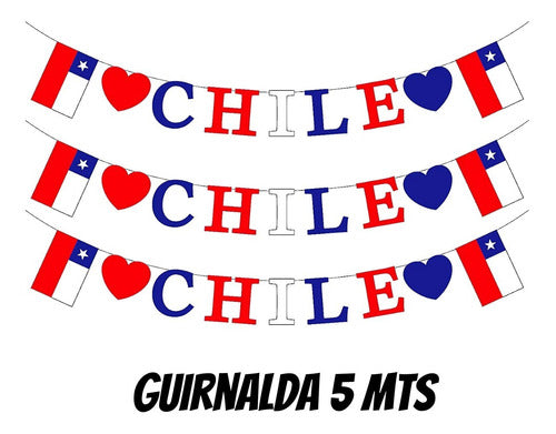 Guirnalda Decoracion Fiestas Patrias 5 Metros - Chilena Cossas 