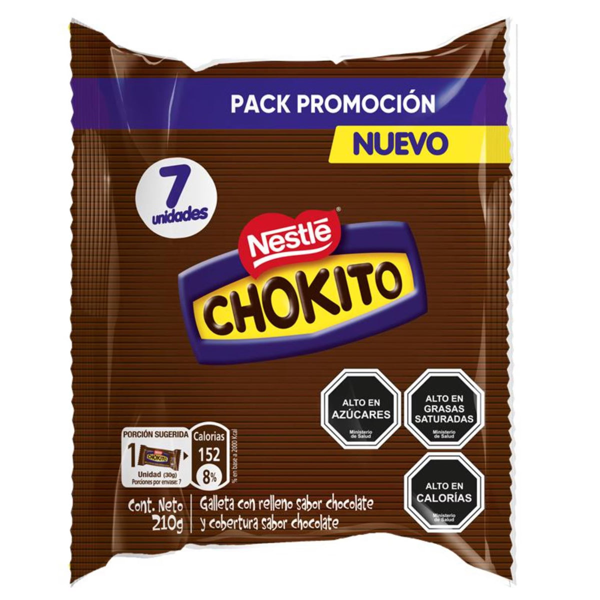 Nestlé Chokito Pack Promoción 7 Unidades – 210 g | galleta rellena y bañada en Chocolate
