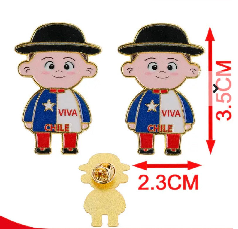 Pin Patriótico de Chile – Set de 2 Insignias Metálicas para Fiestas Patrias