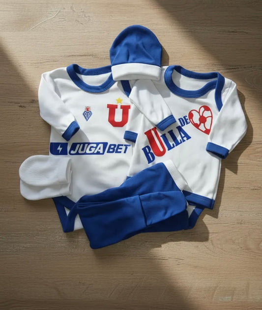 Conjunto para bebe- Ajuar 100% Algodon - Universidad de Chile 0-3 meses