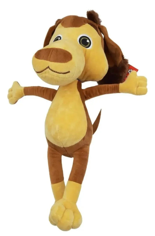 Peluche de pie del personaje infantil chileno Perro Chocolo.
