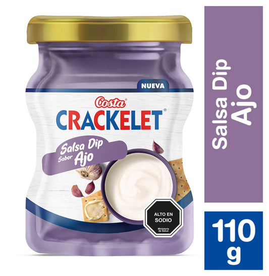 Crakelet Salsa Dip Ajo 110g | Dip Chileno Cremoso para Galletas y Snacks