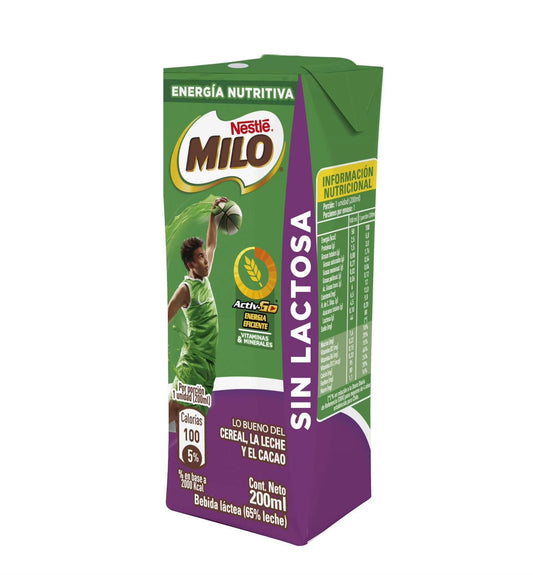 Leche con chocolate Milo- Sin lactosa 200ml