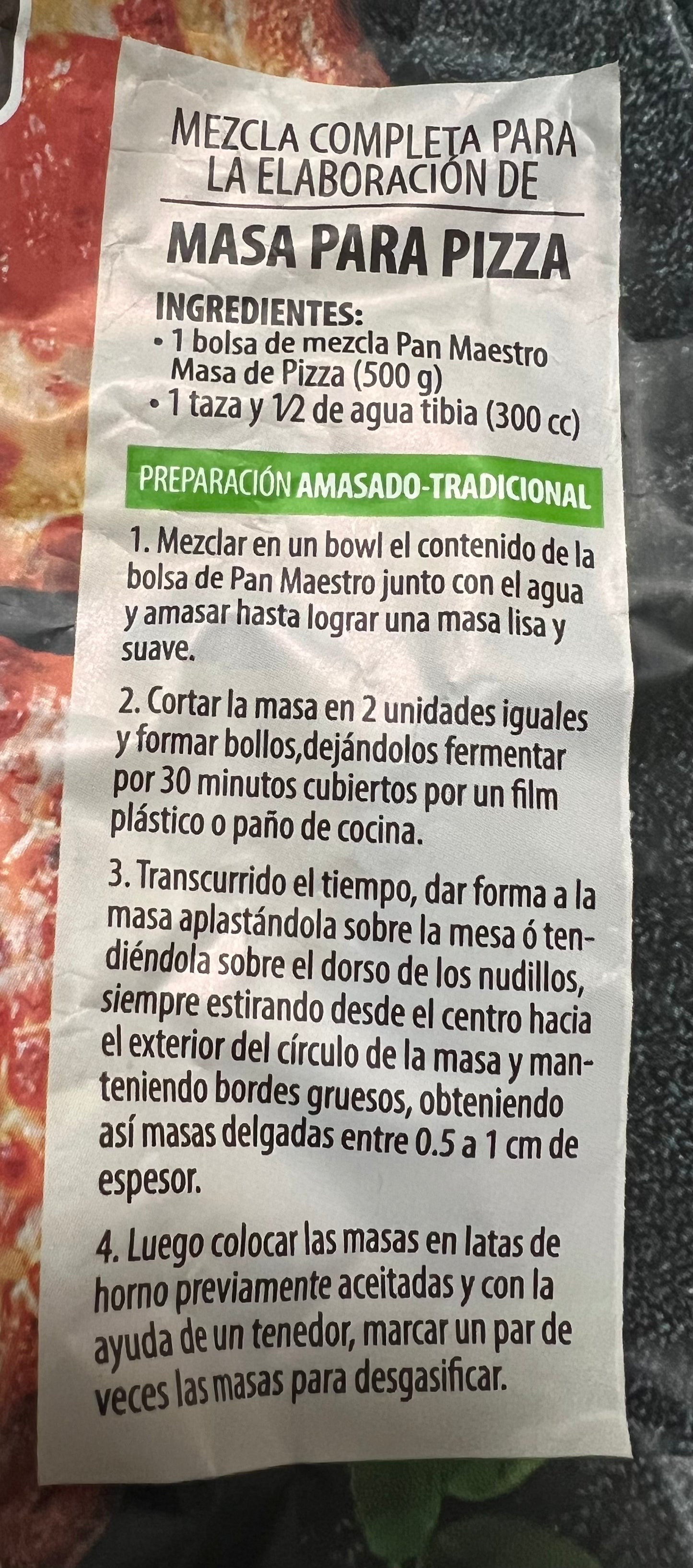 Masa de pizza lefersa