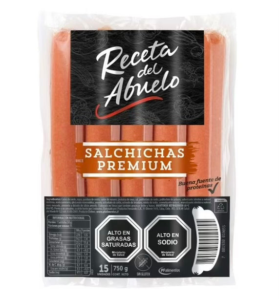 Salchichas premium 750g Receta del abuelo - Chilena Cossas 