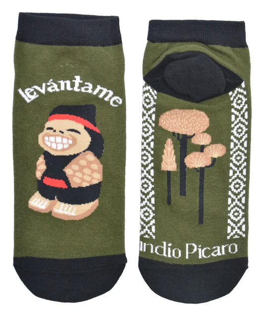 Calcetines Tobillero  Diseño indio picaro Chileno,  Souvenir Original