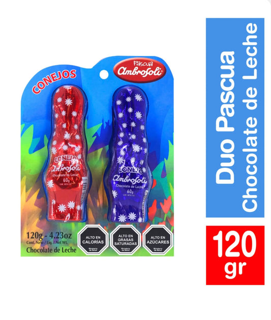 Conejitos de chocolate duo 120g - Chilena Cossas 