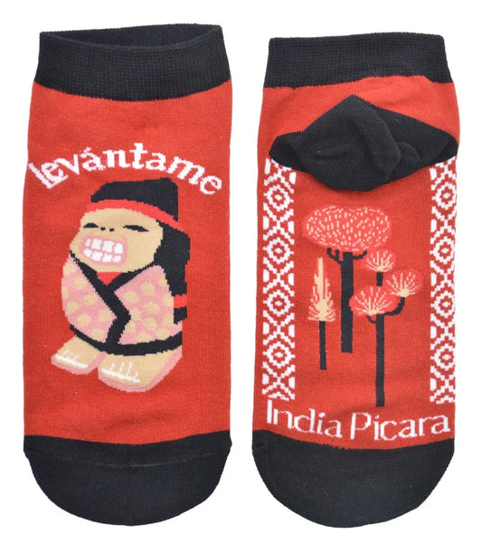 Calcetines Tobillero  Diseño indio picaro Chileno,  Souvenir Original