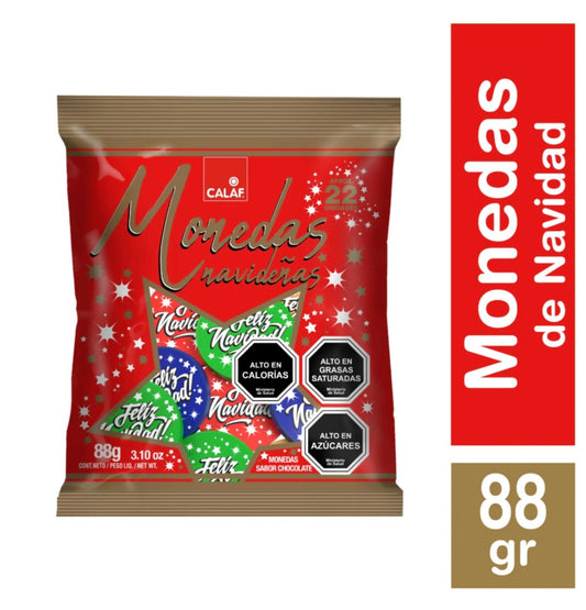 Monedas navideñas, sabor a chocolate. Calaf 88g