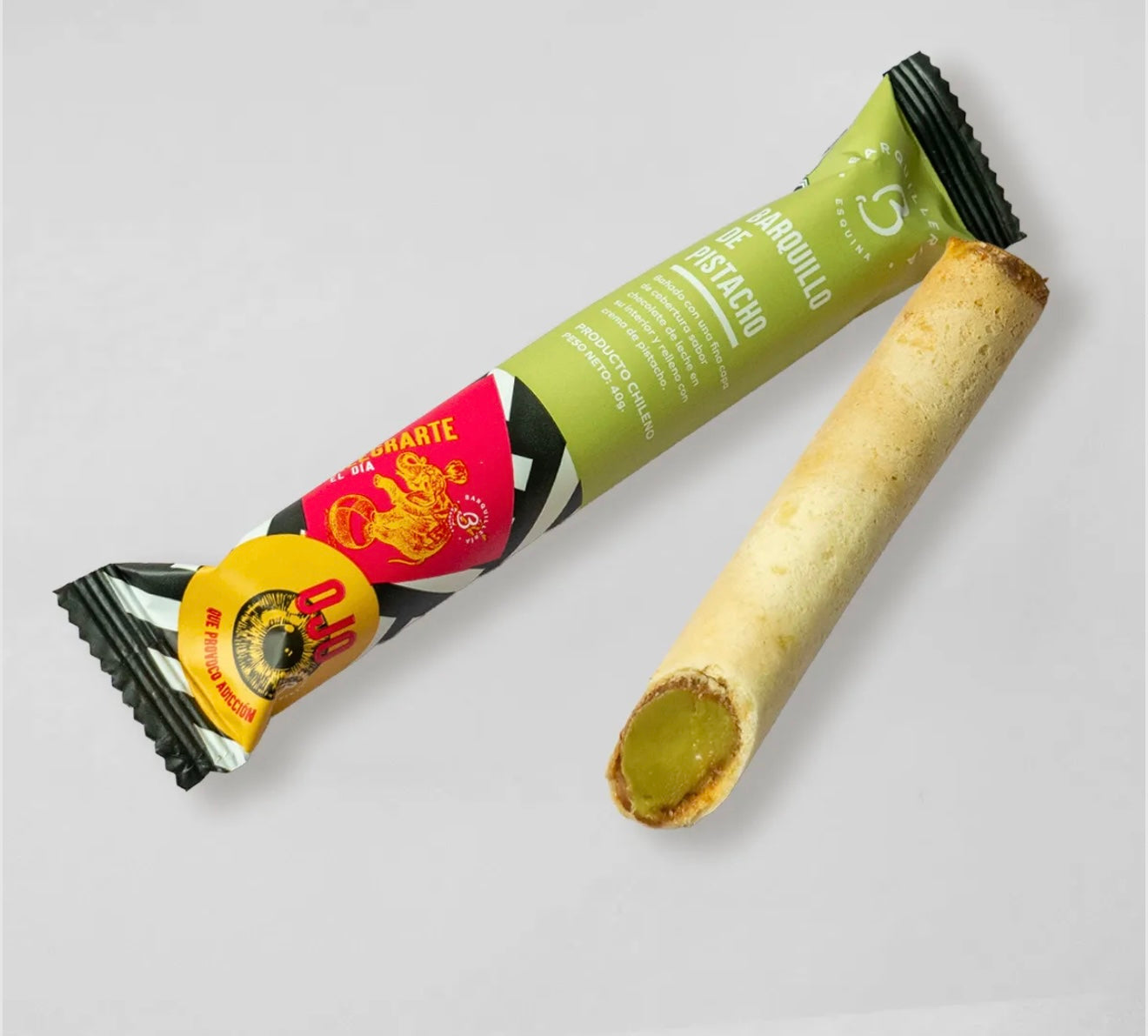 Barquillo pistacho individual 40g - Barquilleria