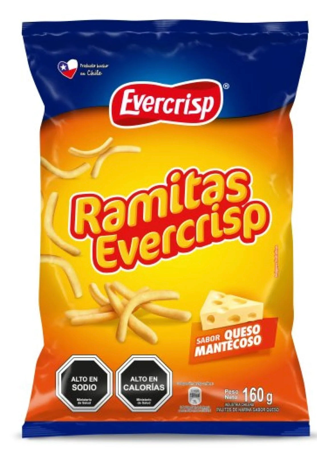 Ramitas de Queso Evercrips – snack chileno crujiente con sabor a queso

