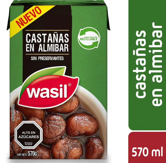 Castañas en almíbar 570ml, Wasil - Chilena Cossas 