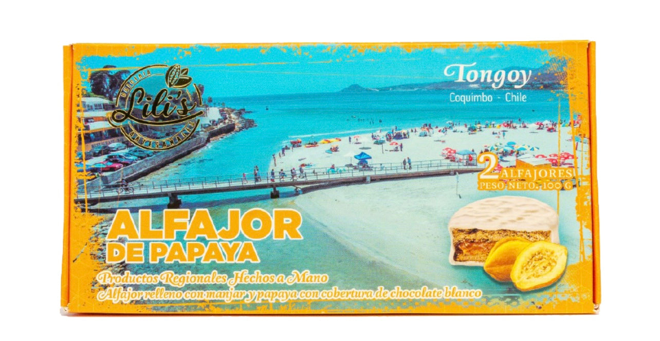 Alfajores pack 2 unidades Lili’s 100g - diseños de lugares de Chile