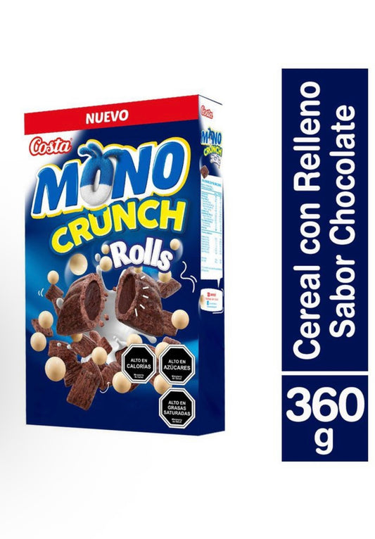 Costa Mono Crunch Rolls – Cereal con Relleno Sabor Chocolate (360g)