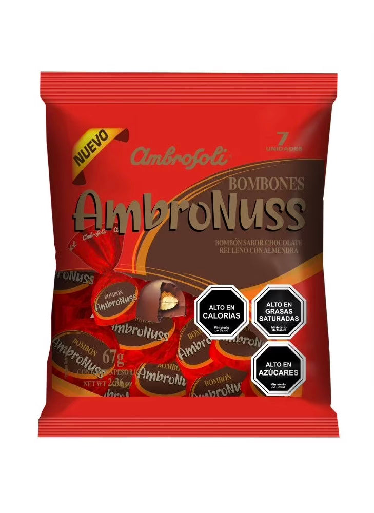 Bombones AmbroNuss 7 unidades - chocolate con almendra