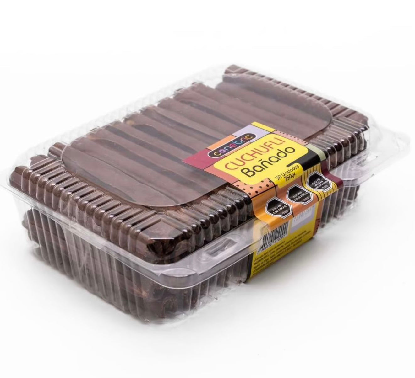 Cuchufli bañado en chocolate 50 unidades