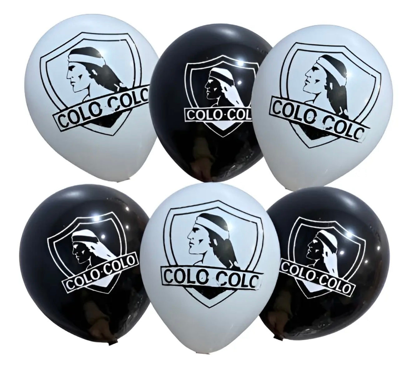 Pack de 12 Globos Colo-Colo Blanco y Negro – Decoración para Fiestas