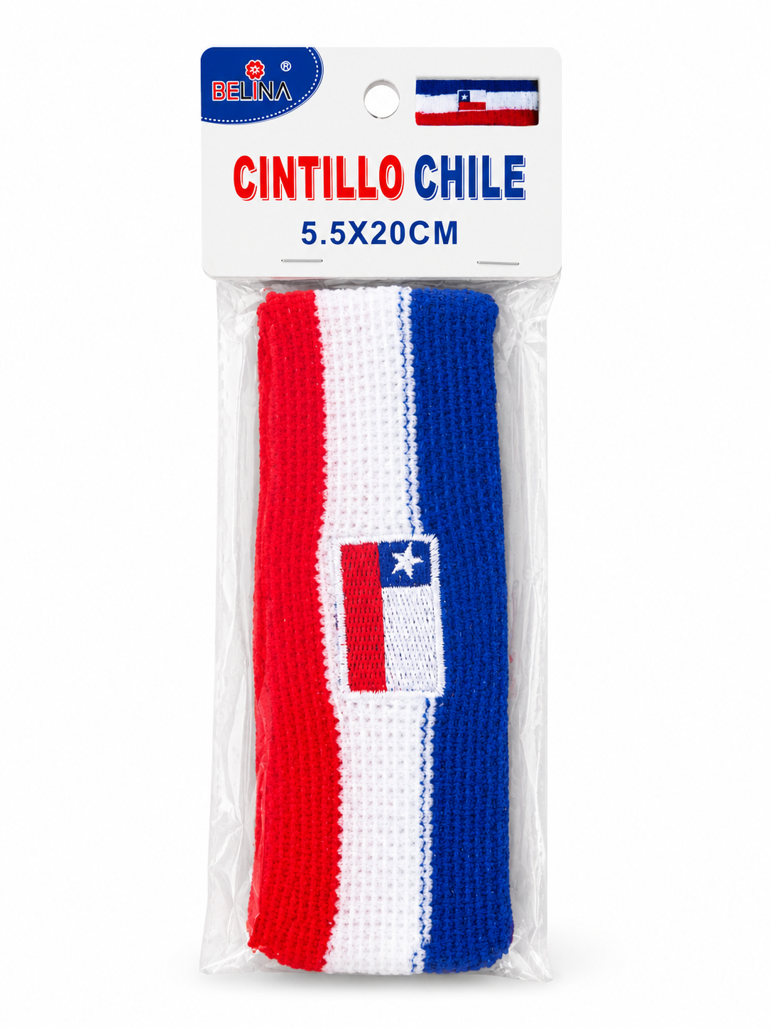 Cintillo Chile Tricolor 5.5 x 20 cm – Accesorio Fiestas Patrias