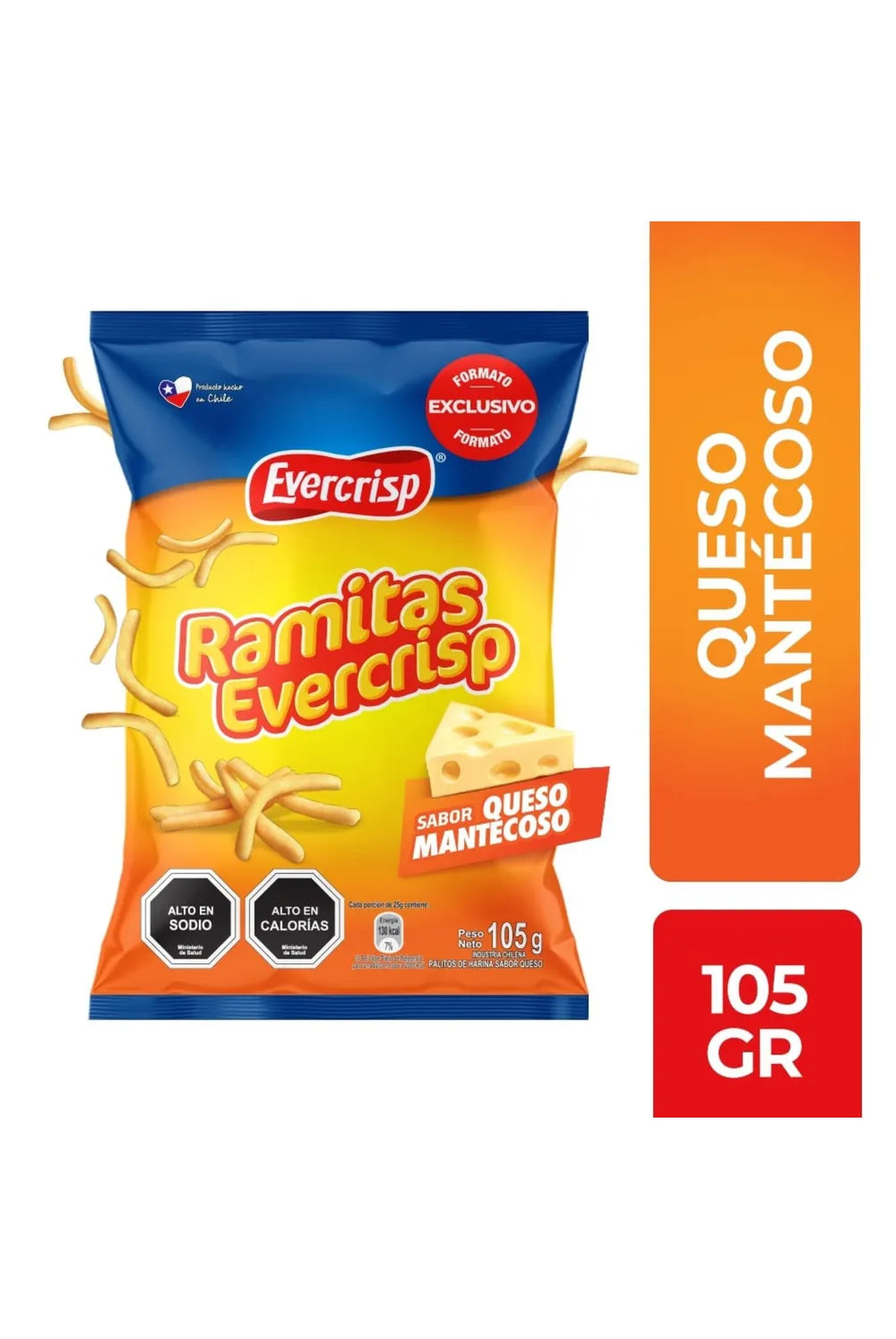 Ramitas de Queso Evercrisp | Snack Chileno Crujiente Original (Varios Tamaños) - Chilena Cossas 