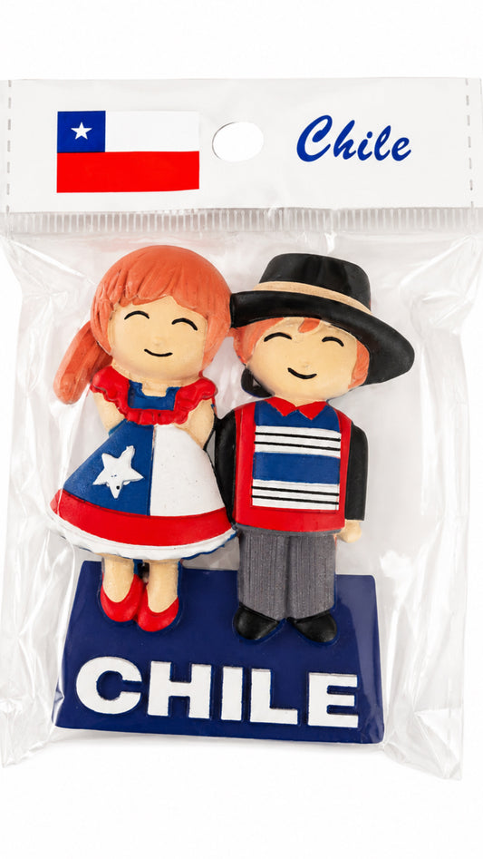 Imán de Refrigerador Pareja Chilena en Relieve