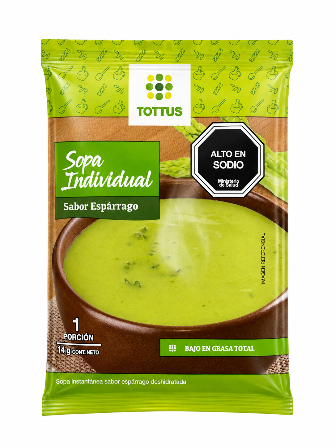 Sopa Individual Tottus Sabor Espárrago 14 g