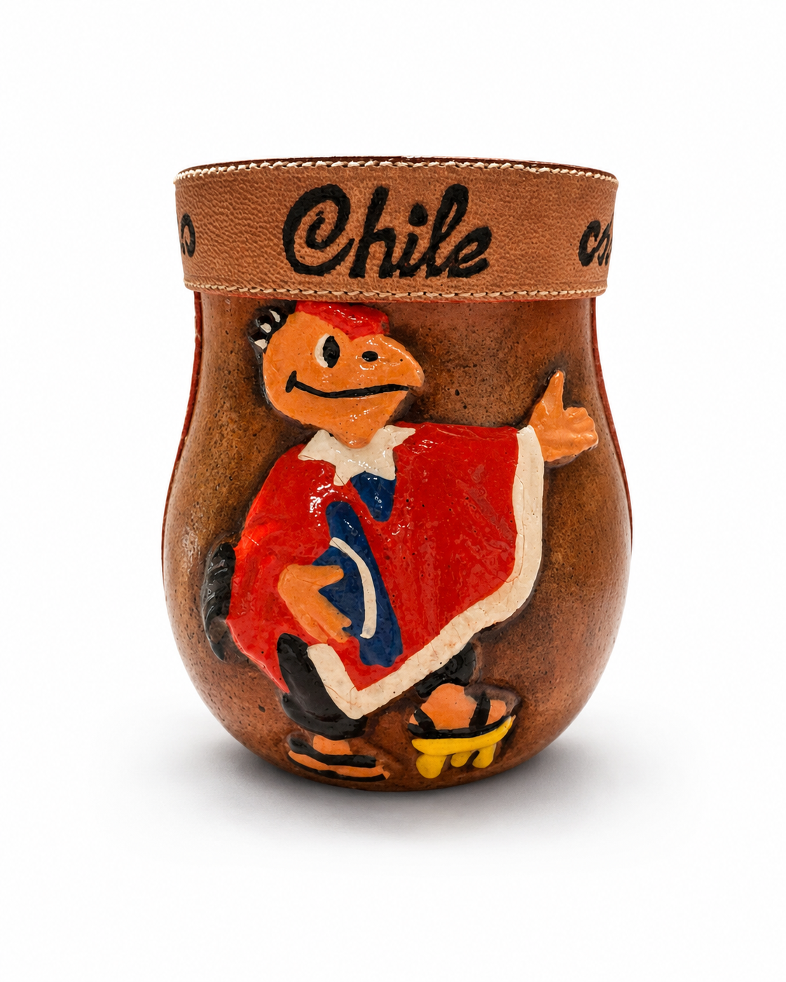 Matero Chileno Artesanal de Cuero y Telar –  Matero Tradicional Hecho en Chile | Regalo Típico Chileno - Chilena Cossas 