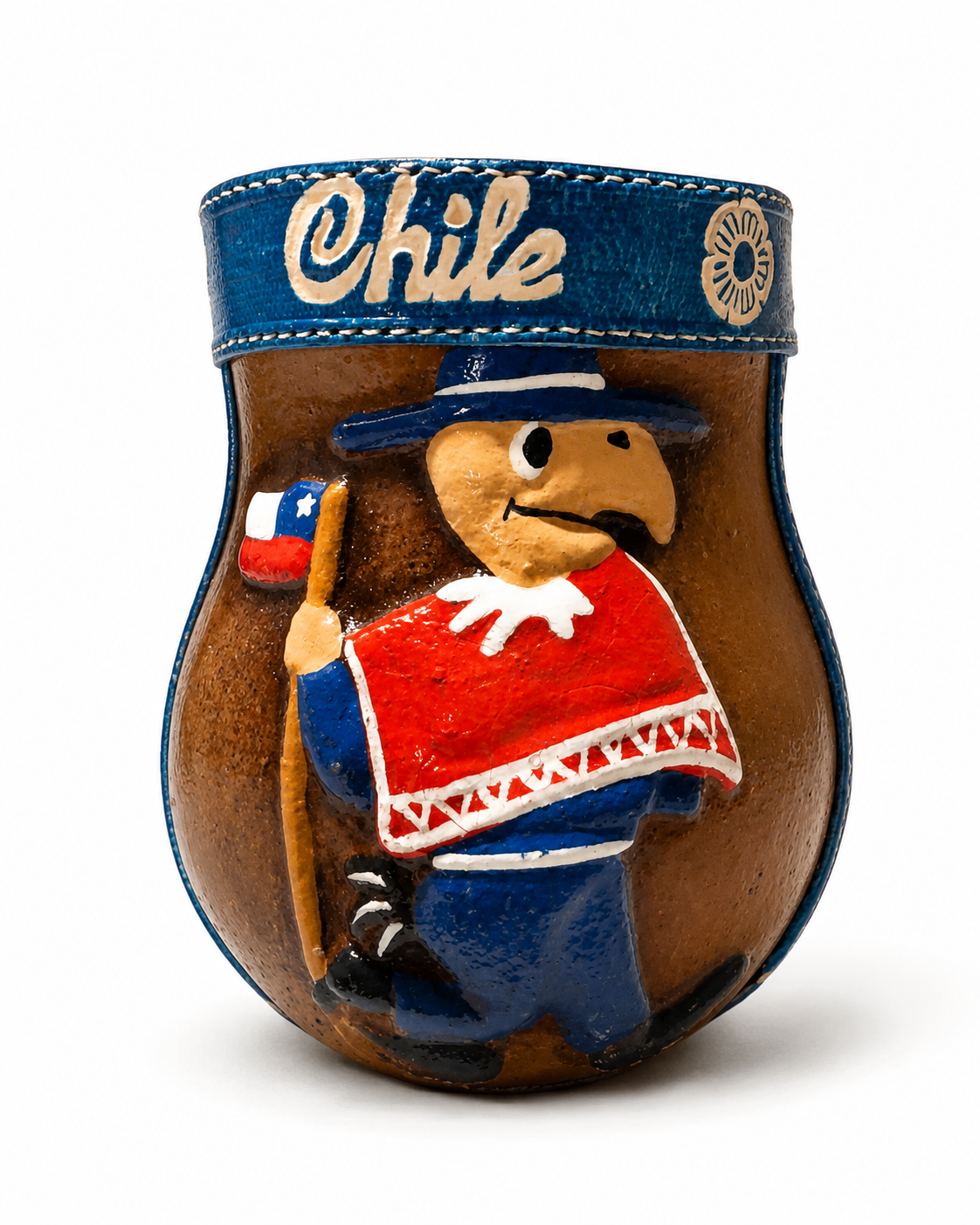 Matero Chileno Artesanal de Cuero y Telar –  Matero Tradicional Hecho en Chile | Regalo Típico Chileno - Chilena Cossas 