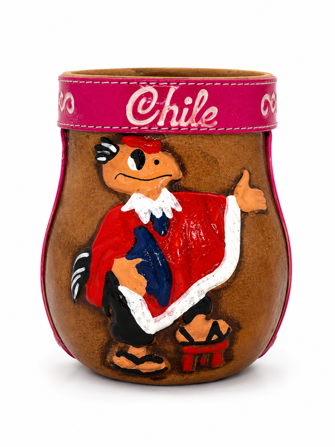 Matero Chileno Artesanal de Cuero y Telar –  Matero Tradicional Hecho en Chile | Regalo Típico Chileno - Chilena Cossas 