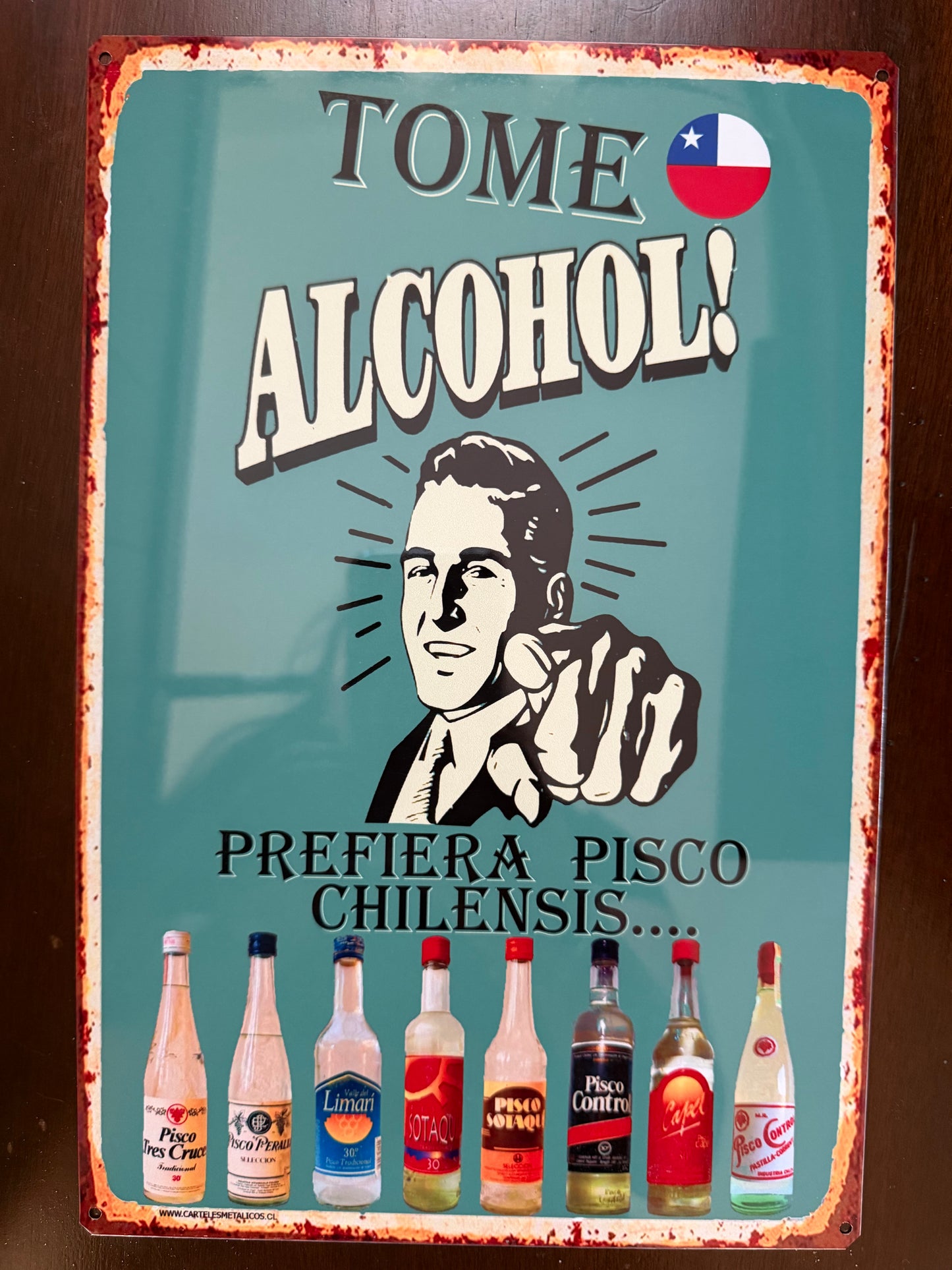Cartel de metal chileno - Quincho, bar decoracion - 20x30cm