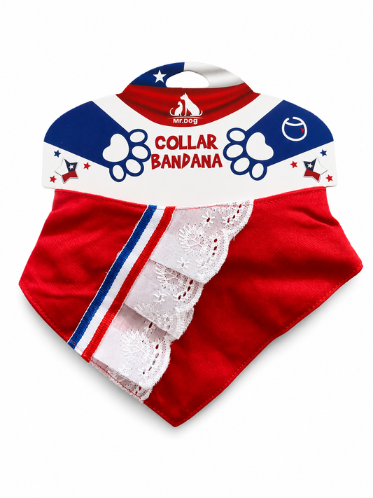 Bandana Chilena para Perro con Diseño Tricolor