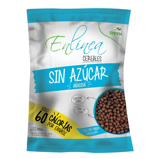 Cereal En línea sin azúcar 20g - bolitas sabor a chocolate