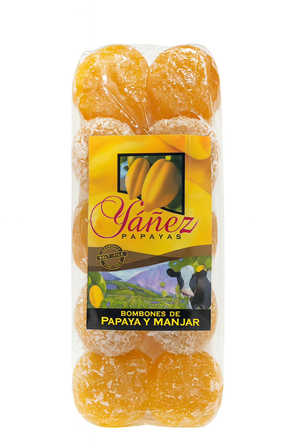 Bombones de papaya y manjar 10 unidades - producto artesanal chileno