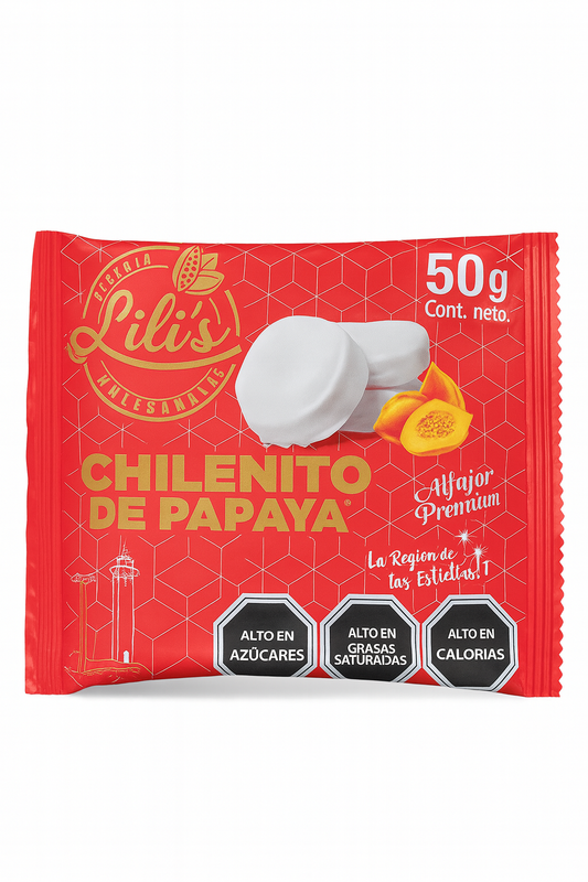Chilenito de papaya - alfajor cubierto de merengue - Chilena Cossas 