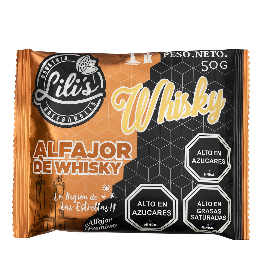 Alfajor de Whisky Lili’s – 50 g | Alfajor Chileno Artesanal Premium