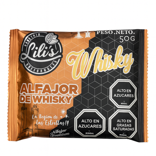 Alfajor de Whisky Lili’s – 50 g | Alfajor Chileno Artesanal Premium