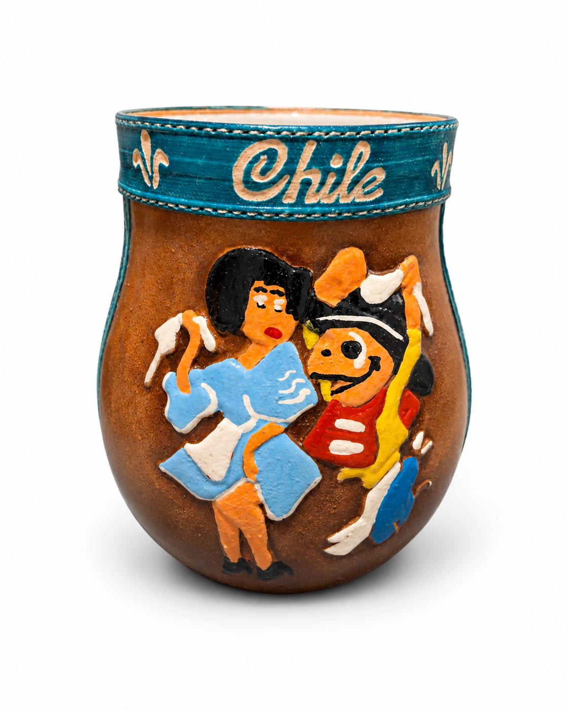 Matero Chileno Artesanal de Cuero y Telar –  Matero Tradicional Hecho en Chile | Regalo Típico Chileno - Chilena Cossas 