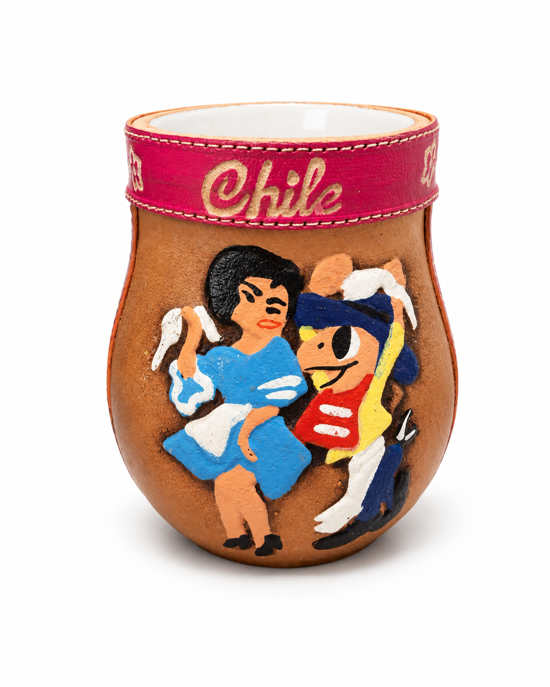 Matero Chileno Artesanal de Cuero y Telar –  Matero Tradicional Hecho en Chile | Regalo Típico Chileno - Chilena Cossas 