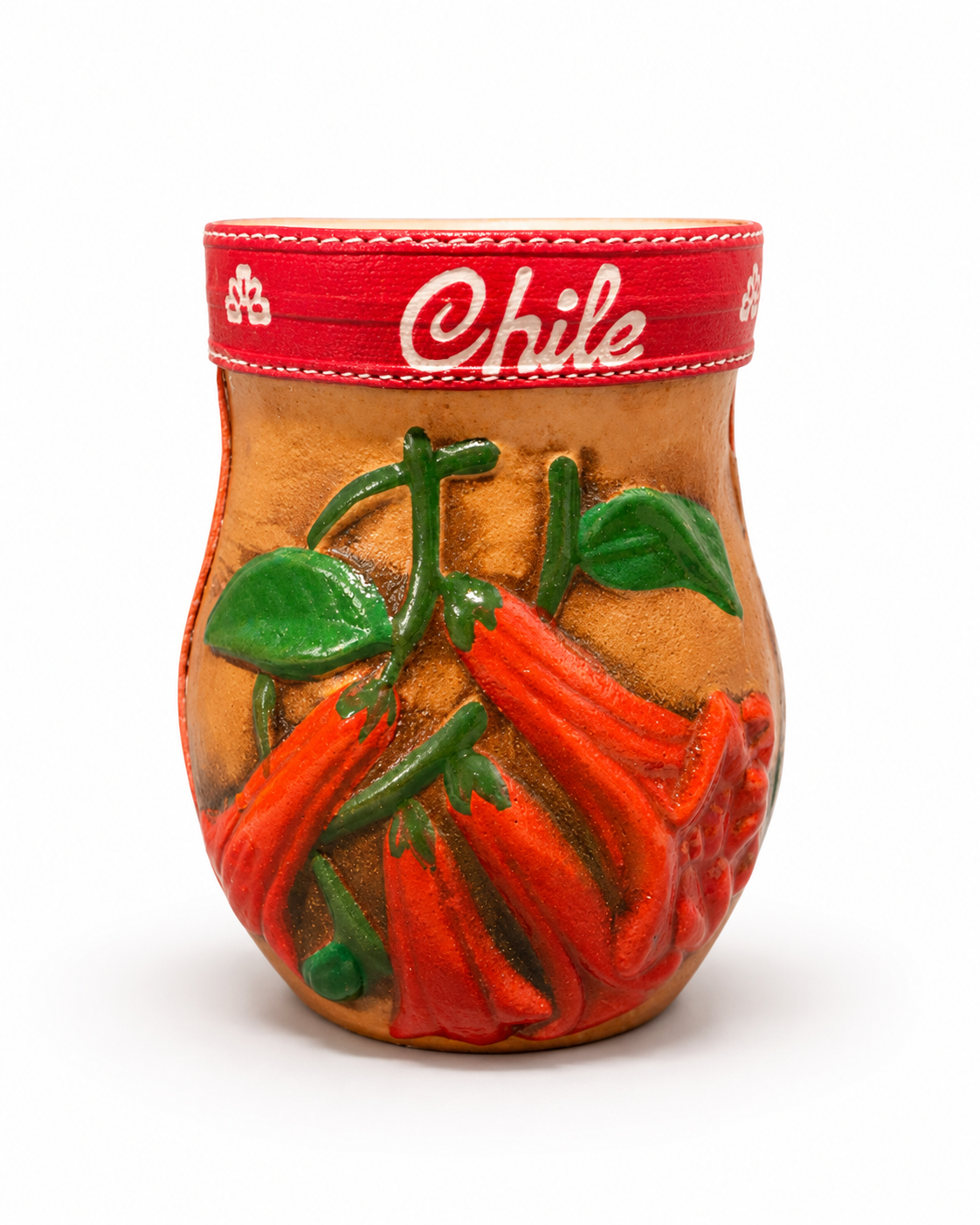 Matero Chileno Artesanal de Cuero y Telar –  Matero Tradicional Hecho en Chile | Regalo Típico Chileno - Chilena Cossas 