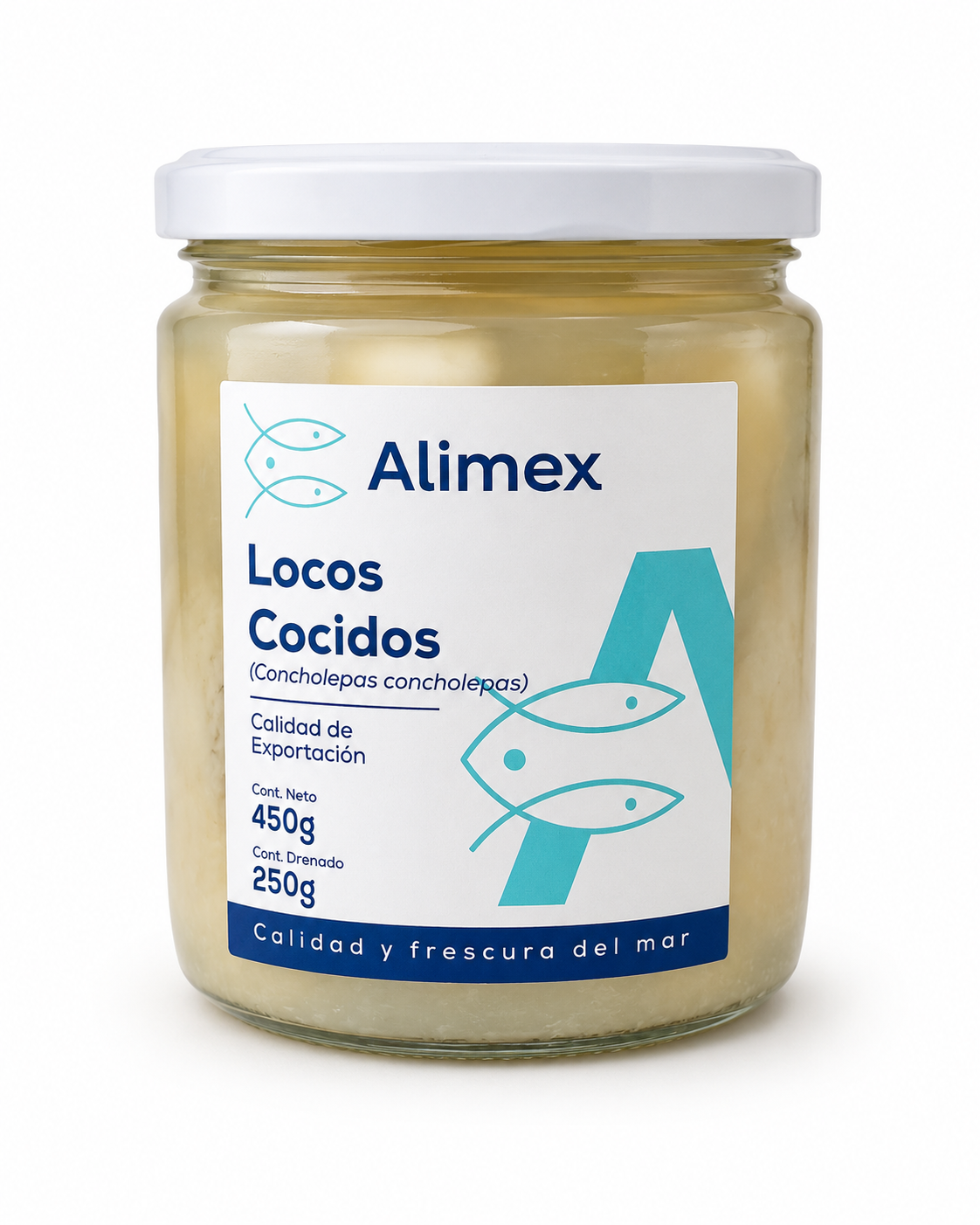 Locos cocidos en frasco - Alimex - Producto Chileno