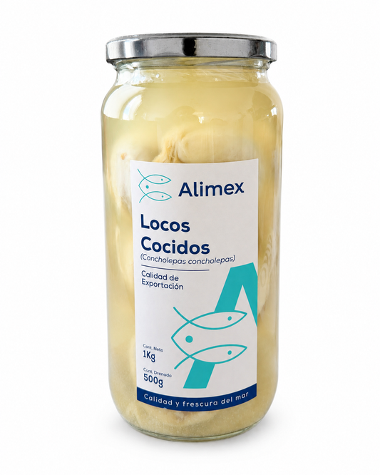 Locos cocidos en frasco - Alimex - Producto Chileno