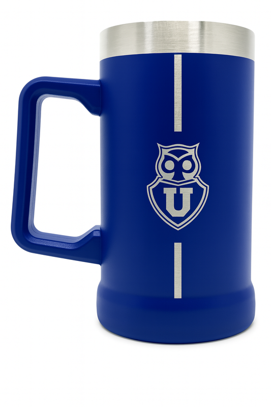 Beer mug tazón acero inoxidable Universidad de Chile 750ml schopero azul regalo hincha