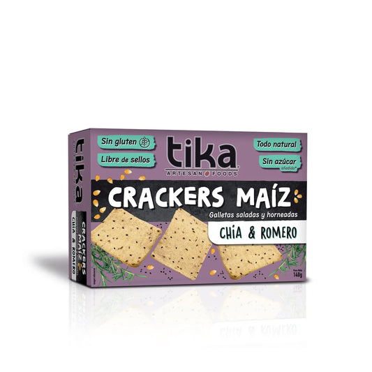 Galletas crackers Chia y Romero - Tika 140g