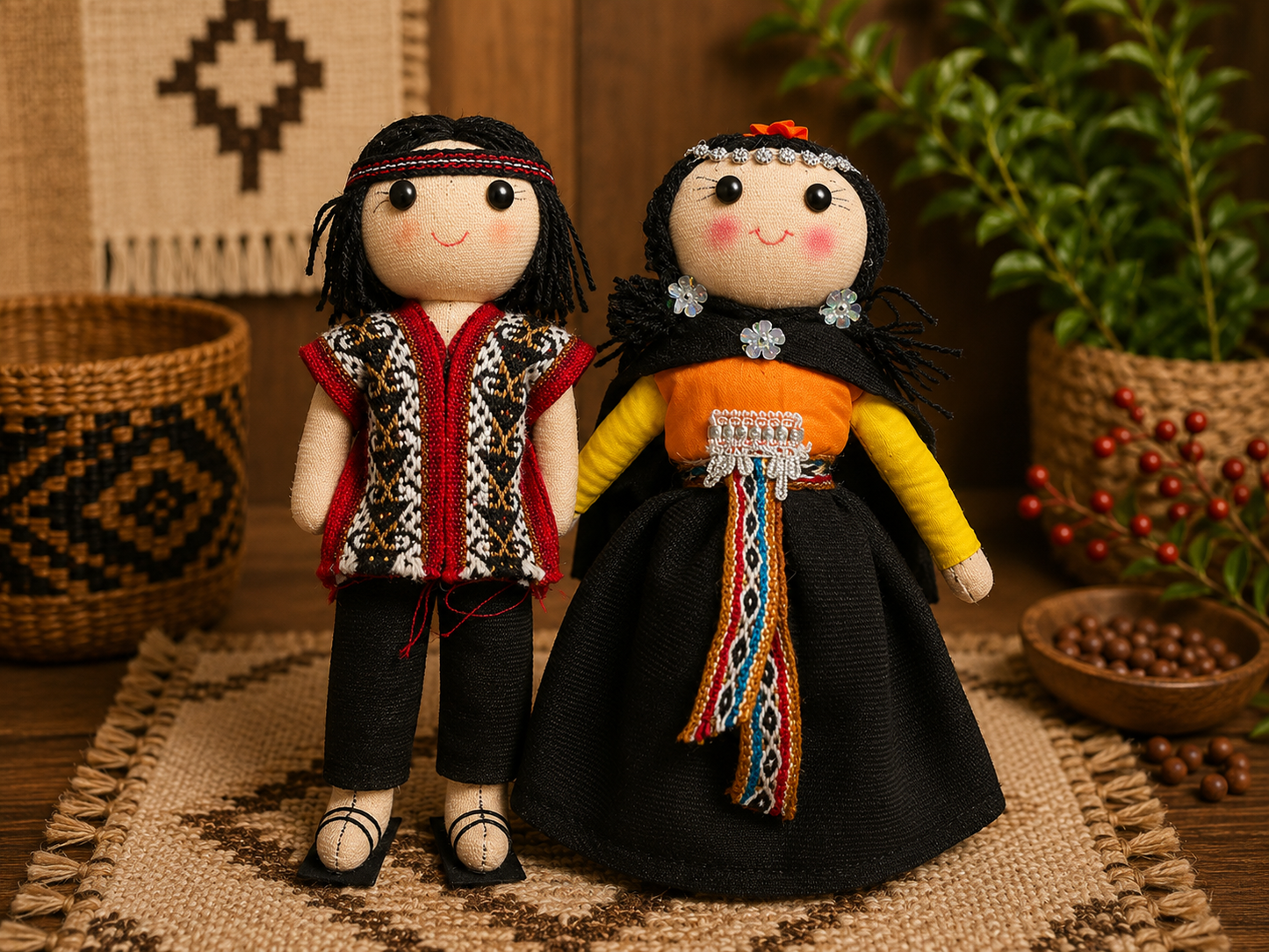 Muñecos Mapuche 8in aprox - Chilena Cossas 