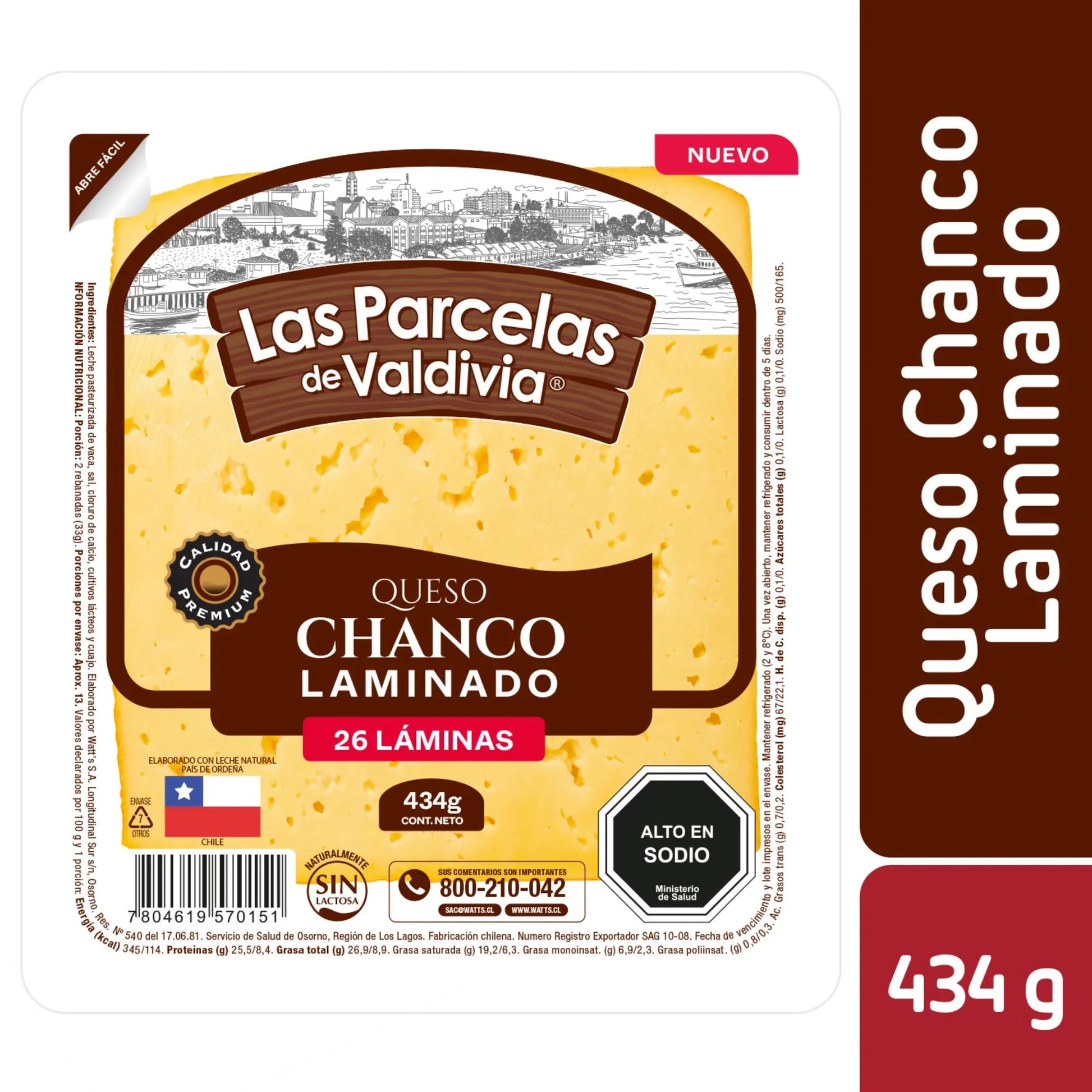 Queso chanco las parcelas de Valdivia 434g - Chilena Cossas 