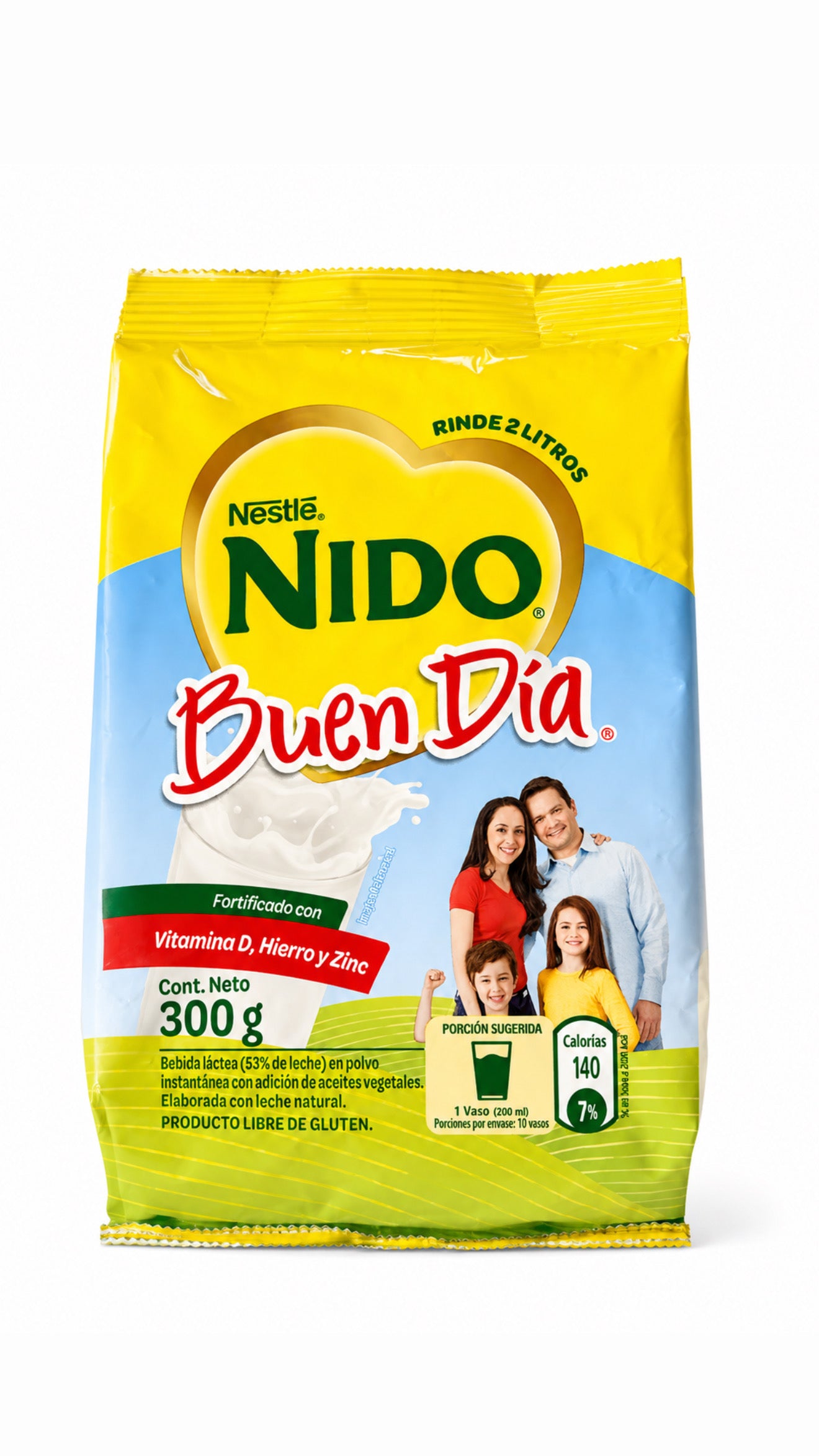 Leche en Polvo Nido Buen Día 300 g – Fortificada con Vitamina D, Hierro y Zinc
