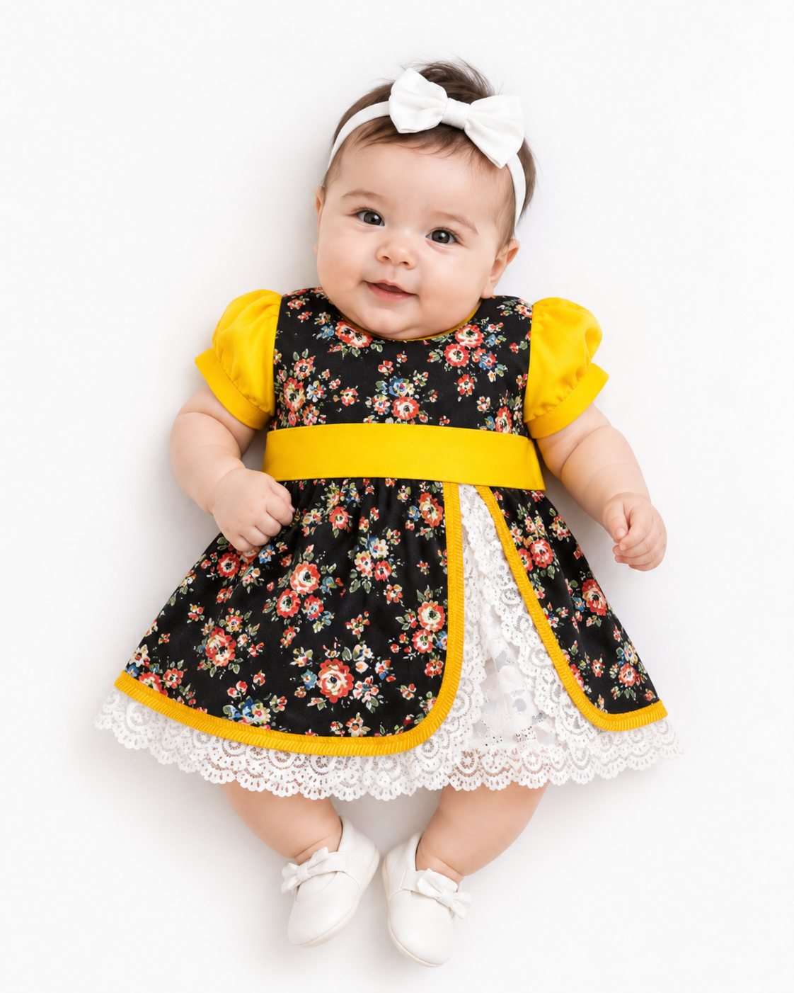 Vestido de huasa para Niña | Vestido de Cueca Chileno para Fiestas Patrias y Folclore