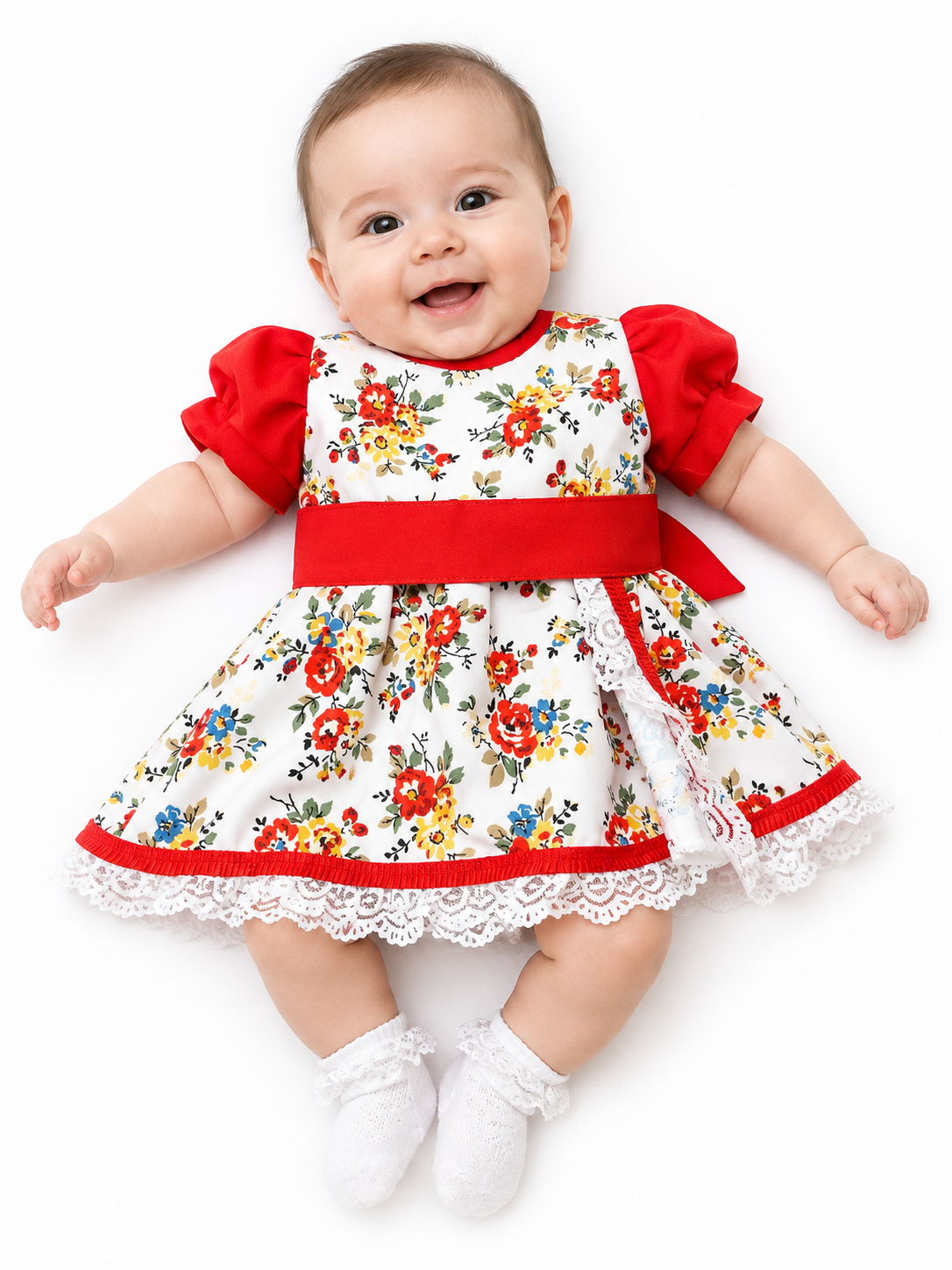 Vestido de huasa para Niña | Vestido de Cueca Chileno para Fiestas Patrias y Folclore
